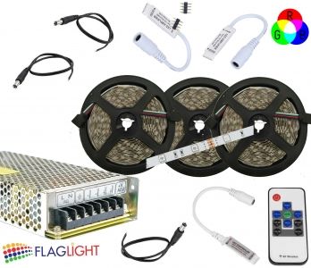 RGB лента ► 5,10, 15, 20 м ► указания и схеми за свързване