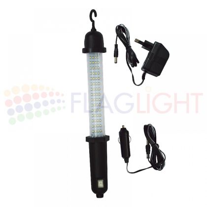 Led portable lamp black 60 +1 Led complete with batteries 3xAA, adapter 